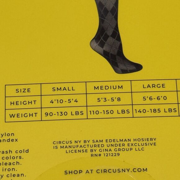 Sam Edelman Circus New York tights argyle print size Medium - Picture 10 of 10